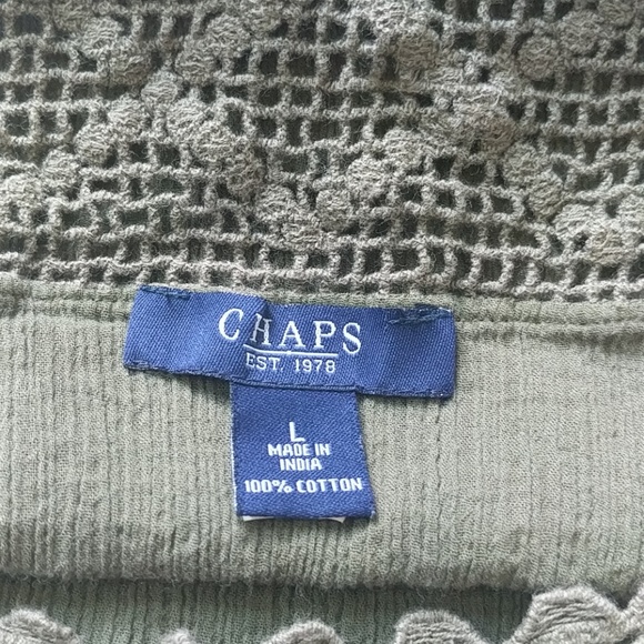 π3/$15 Chaps crochet textured blouse Large - Picture 8 of 8